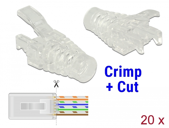 Delock Knickschutz für RJ45 Crimp+Cut Stecker 20 Stk. Delock Knickschutz für RJ45 Crimp+Cut Stecker 20 Stk.