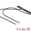 Delock WLAN 802.11 ac/a/h/b/g/n Doppelantenne 2 x MHF® I Stecker 3 - 5 dBi 2 x 5 dBi 500 mm PCB intern Klebemontage