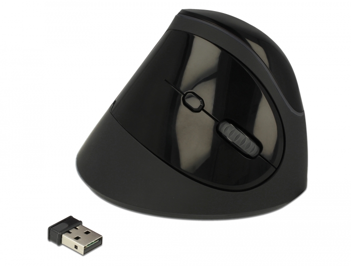 Delock Ergonomische USB Maus vertikal - kabellos- Schwarz Delock Ergonomische USB Maus vertikal - kabellos- Schwarz