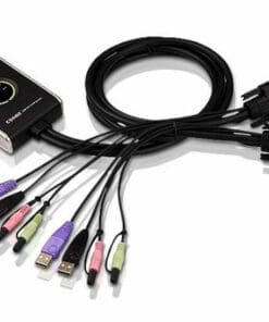 ATEN CS682 KVM-Switch 2-fach, DVI-D, USB, Audio, integrierte Kabel