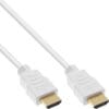 InLine® HDMI Kabel, HDMI-High Speed mit Ethernet, Premium, Stecker / weiß / gold, 1,5m, weiß