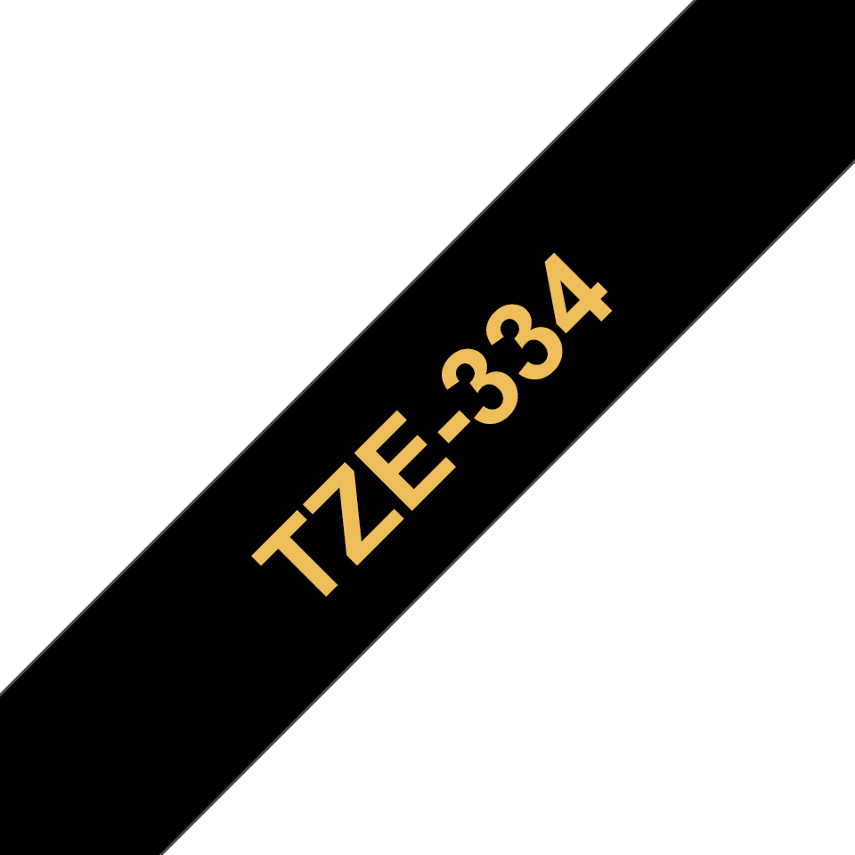Brother Schriftband TZe-334 (lam.) Gold auf Schwarz 12mm x 8m Brother Schriftband TZe-334 (lam.) Gold auf Schwarz 12mm x 8m