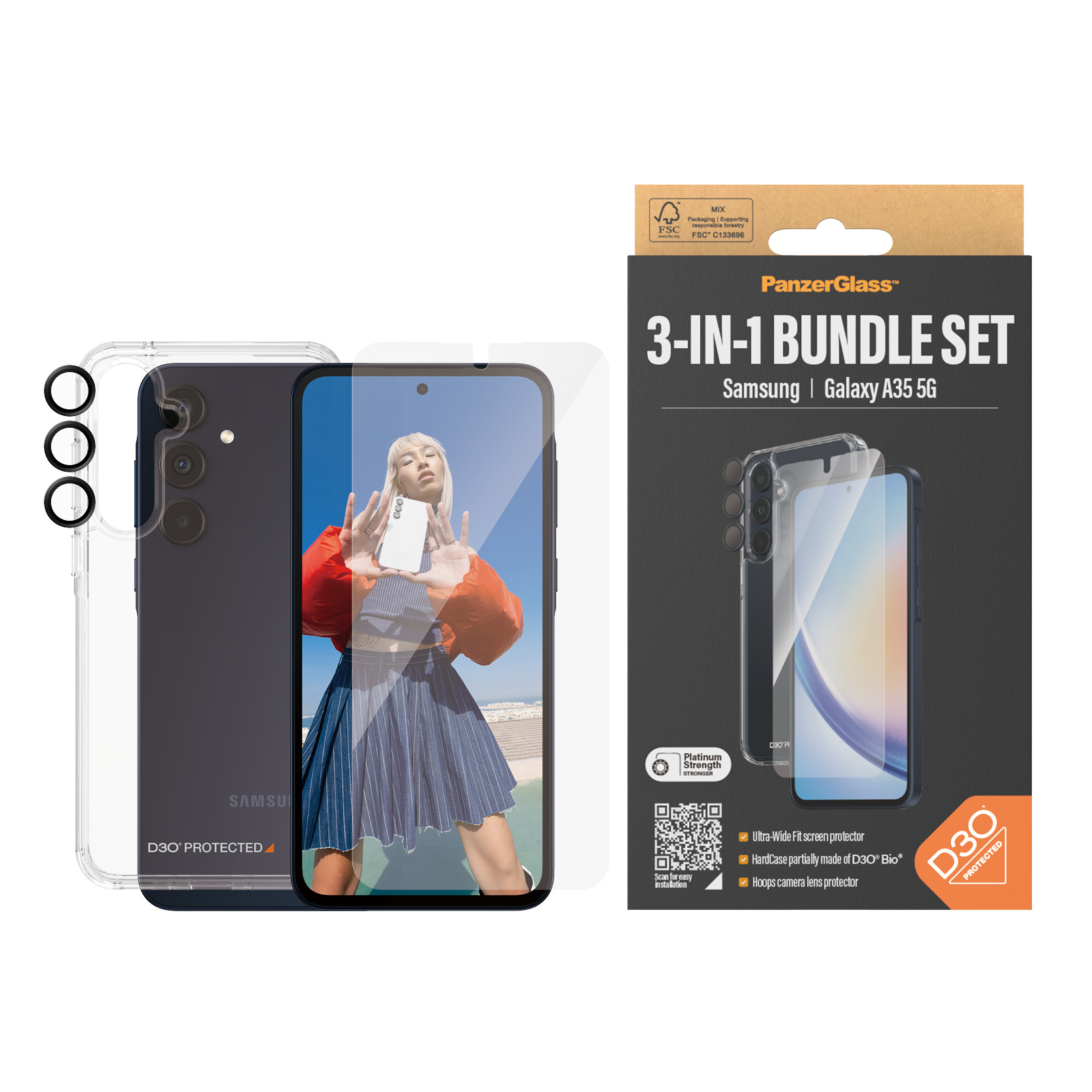 PanzerGlass 3-in-1 Samsung Galaxy A35 5G, UWF PanzerGlass 3-in-1 Samsung Galaxy A35 5G, UWF – Bild 2
