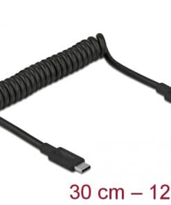 Delock USB 3.1 Gen 2 Spiralkabel Typ-C Stecker zu Typ-C Stecker PD 3 A E-Marker