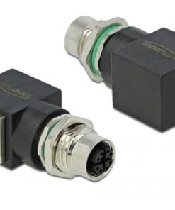Delock Netzwerkadapter M12 8 Pin X-kodiert Buchse zu RJ45 Buchse