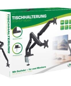 InLine® Tischhalterung mit Lifter und USB/Audio, beweglich, für zwei Monitore bis 81cm (32"), max. 9kg InLine® Tischhalterung mit Lifter und USB/Audio, beweglich, für zwei Monitore bis 81cm (32"), max. 9kg – Bild 3