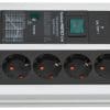 Mit Überspannungsschutz 19.500A, Desktopeinheit mit 2 Steckdosen sowie 1x USB C Ausgang mit max. 30W zum schnellen Laden und 1x USB A Ausgang mit max. 18W sowie 7 Steckdosen für unter dem Tisch, silber/schwarz, 2 m Kabel H05VV-F 3G1,5