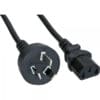 InLine® Netzkabel, Schutzkontakt gewinkelt auf Kaltgerätestecker C13, 2m, grau