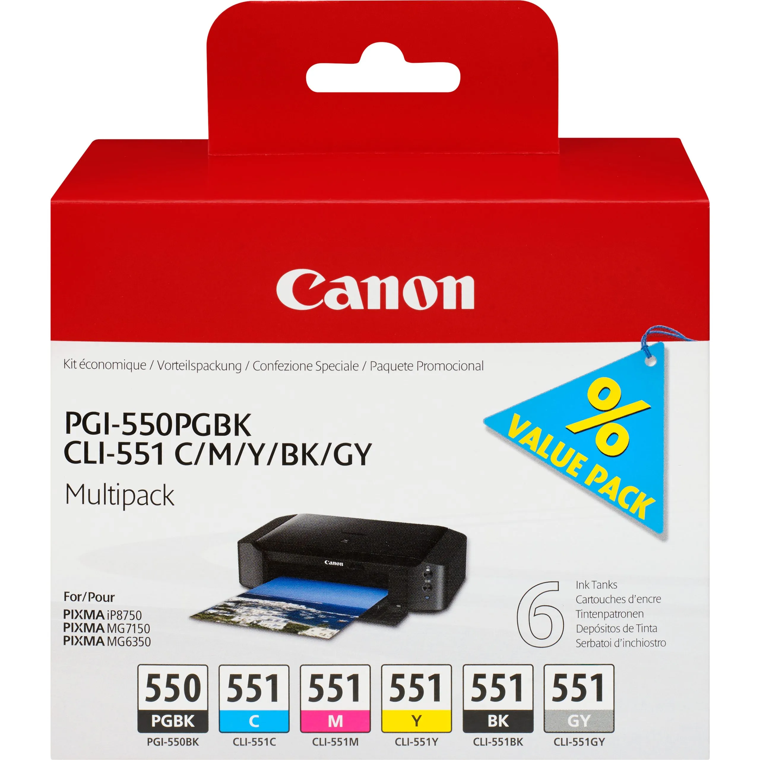 Mit diesem Multipack sparst du Zeit und Geld, da es einen kompletten XL-Tintensatz für deinen Drucker enthält: Cyan, Magenta, Gelb und Schwarz. DRHD-Pigmenttinten sorgen bei jedem Druck (gemäß der Norm ISO/IEC 24711*) für professionelle Geschäftsdokumente in hoher Qualität.<br><br>- Original Canon Tinte produziert durchschnittlich 35 % mehr hochwertige Drucke als nachgemachte Patronen***<br>- Original Canon Tinte ist zu 100% zuverlässig, damit du ohne Probleme drucken kannst***<br>- Original Canon Tinte liefert bei 100% der Drucke immer eine durchgängig hohe Qualität***<br>- Jede zurück gegebene Toner-Cartridge und jeder Tintenbehälter wird wiederverwendet oder recycelt. Das ist kostenlos, einfach und umweltfreundlich.<br><br>Original Verbrauchsmaterialien<br>Original Canon Verbrauchsmaterialien sind einfach besser – sie sorgen dafür, dass dein Canon Drucker immer beste Ergebnisse liefert und bieten dabei ein gutes Preis-Leistungsverhältnis. <br><br>Erlebe eindrucksvolle und langlebige Drucke mit original Canon Tinten – Tinten, denen du vertrauen kannst, dass sie in perfekter Harmonie mit deinem Drucker arbeiten.
