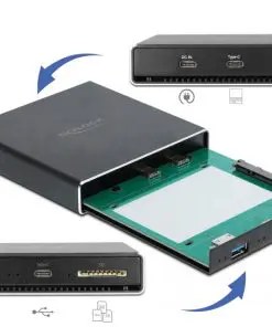 Delock Externes Gehäuse für 2.5" SATA mit zusätzlichem USB Type-C