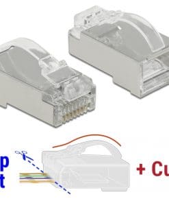 Delock RJ45 Crimp+Cut+Curve Stecker Cat.6 STP 20 Stück