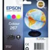 Epson Tintenflaschen Multipack 267 (3 Farben) Senken Sie Ihre Druckkosten<br>Epson bietet Standard- und XL-Tintenpatronen. So können Sie die Größe wählen, die am besten zu Ihrem Druckbedarf passt. XL-Tinten eignen sich Ideal für das Drucken großer Auflagen und können dabei noch zu einer Verringerung Ihrer Druckkosten beitragen. Bei beiden Größen sind die Farben einzeln erhältlich, sodass nur die jeweils aufgebrauchte Tinte ersetzt werden muss. Das bedeutet weniger Abfall und höheren Mehrwert.<br><br>Die Produktreihe<br>Das Epson Claria Premium-Tintenset mit fünf Farben ist wie für Sie gemacht, wenn Sie zu Hause die Vorteile zweier Welten verbinden wollen – den Druck hochwertiger Dokumente und den herausragender Hochglanzfotos. Es kombiniert Pigment- und Farbstofftinten mit dem zusätzlichen Vorteil einer Photo Black-Tinte. So können Sie sowohl dauerhafte Textdokumente als auch hochwertige Fotos drucken. Darüber hinaus können mit dieser Tinte gedruckte Fotos im Fotoalbum bis zu 300 Jahre überdauern1. So bleiben Ihre wertvollen Erinnerungen über Generationen erhalten.<br><br>Für Epson Drucker optimiert<br>Tinten und Papiere von Epson werden speziell zur Verwendung mit Druckern von Epson entwickelt und liefern stets optimale Ergebnisse. <br><br>Originalartikel<br>Genießen Sie unkompliziertes und zuverlässiges Drucken mit Epson Original Tinten. Wir investieren in umfangreiche Forschung, High-Tech-Fertigungsanlagen und unterziehen unsere Produkte strengen Tests, um Ihnen die bestmögliche Qualität zu bieten.