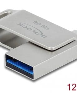 Delock USB 3.2 Gen 1 USB-C + Typ-A Speicherstick 128 GB - Metallgehäuse