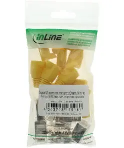 Alternative view of InLine® Crimpstecker RJ45 geschirmt, mit Knickschutz und Einfädelhilfe, 10er Pack, gelb, gelb
