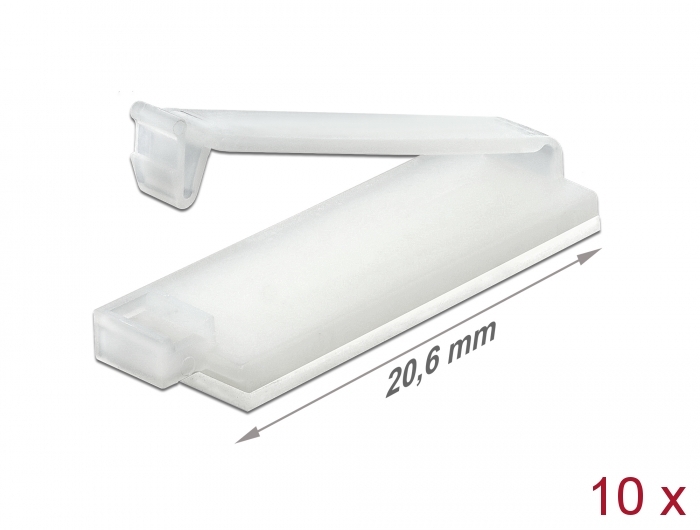 Delock Kabelhalter mit Verschlussclip selbstklebend natur 10 Stück Delock Kabelhalter mit Verschlussclip selbstklebend natur 10 Stück