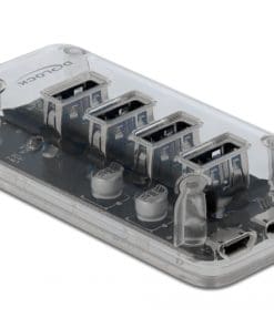Delock Externer USB 3.0 Hub mit 4 Ports transparent