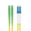9/125 µm, Singlemode , OS2-Faser für 10 Gigabit/s , E2000® APC 8° (LSH) Duplex St. an E2000® APC 8° (LSH) Duplex St. , Farbe: gelb , 20 Jahre Garantie