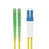 helos LWL Patchkabel E2000® APC (LSH)/LC Duplex 9/125µm OS2 gelb 15,0m 9/125 µm, Singlemode , OS2-Faser für 10 Gigabit/s , E2000® APC 8° (LSH) Duplex St. an LC Duplex St. , Farbe: gelb , 20 Jahre Garantie