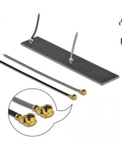 Delock WLAN 802.11ac/ax/a/h/b/g/n Doppelantenne 2 x MHF Stecker 2,2  4,0 dBi