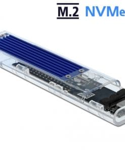Delock Externes Gehäuse für M.2 NVMe PCIe SSD mit USB Type-C Buchse transparent