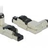 Delock RJ45 Stecker feldkonfektionierbar Cat.6A Metall gewinkelt