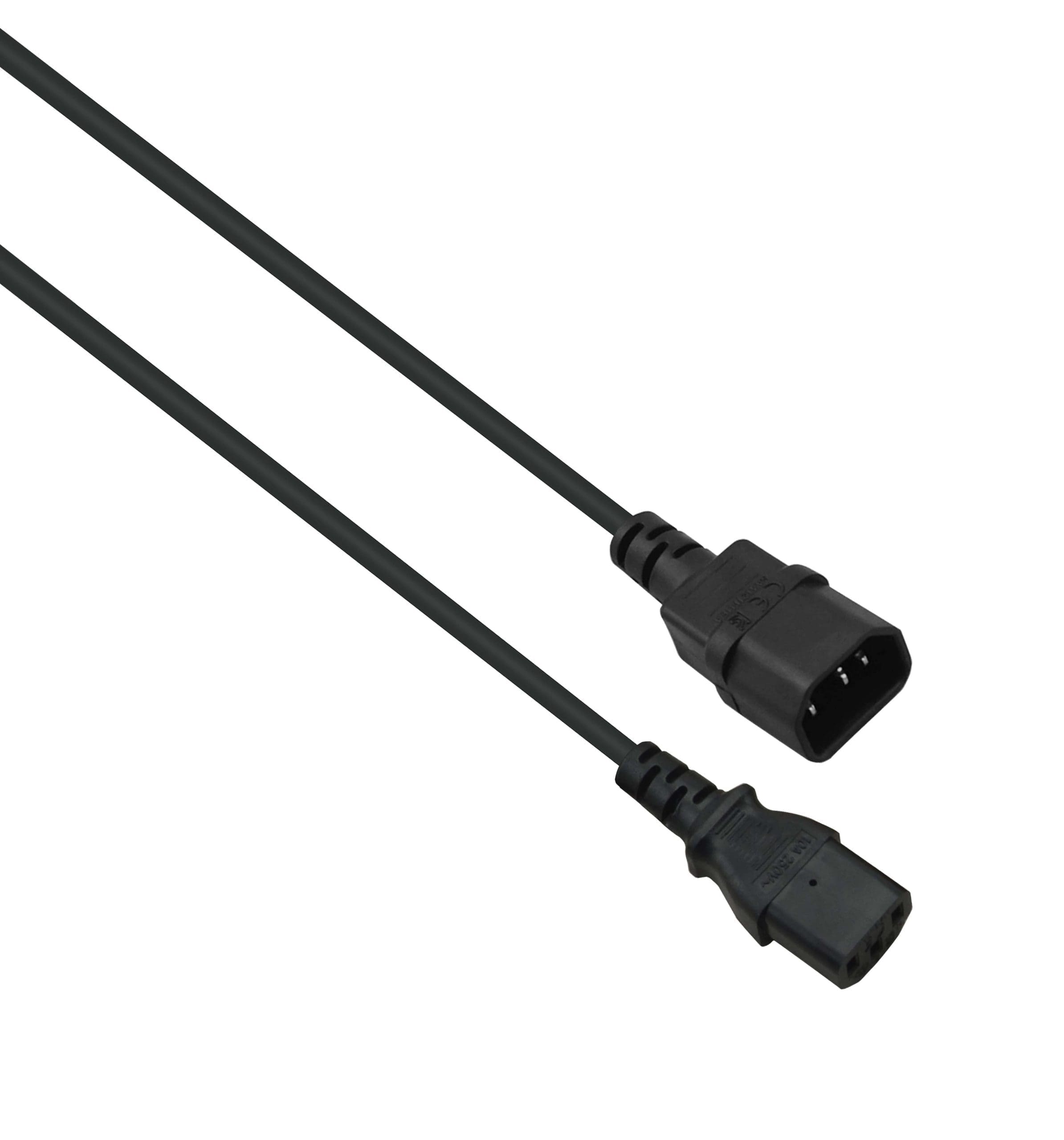 helos Kaltgerätekabel Verlängerung - IEC C13 auf C14 - Stromkabel schwarz, 0,5m helos Kaltgerätekabel Verlängerung - IEC C13 auf C14 - Stromkabel schwarz, 0,5m