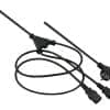 helos Netzanschluss-Y-Kabel, Schutzkontaktstecker auf 2 x C13, schwarz, 2,0m