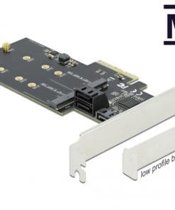 Delock 3 Port SATA und 2 Slot M.2 Key B PCI Express x4 Karte - Low Profile