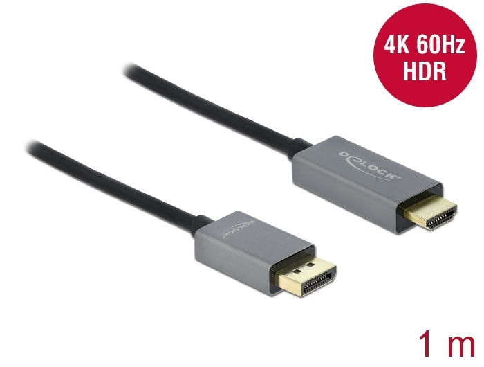 Delock Aktives DisplayPort 1.4 zu HDMI Kabel 4K 60 Hz (HDR) 1 m Delock Aktives DisplayPort 1.4 zu HDMI Kabel 4K 60 Hz (HDR) 1 m