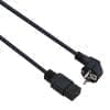 helos Netzanschlusskabel, Schutzkontaktstecker 90° auf C19, schwarz, 1,8m Netzkabel 90° gewinkelt (Schutzkontaktstecker) auf C15 Warmgerätebuchse , Querschnitt: 3 x 1 mm² , bis 10 A / 250 V , Material: H05VV-F , VDE-Zertifiziert , umweltfreundliche Umverpackung , Länge: 5,0m , Farbe: schwarz