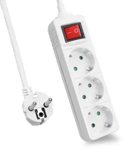 helos Steckdosenleiste CLASSIC, 3-fach, weiß, 1,5m, mit Schalter