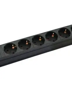 helos 19" Steckdosenleiste PROFESSIONAL, 8-fach, schwarz, 2,0m, ohne Schalter