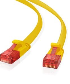 helos Patchkabel Cat.6 Ultraflach U/UTP AWG 32 gelb 10,0m