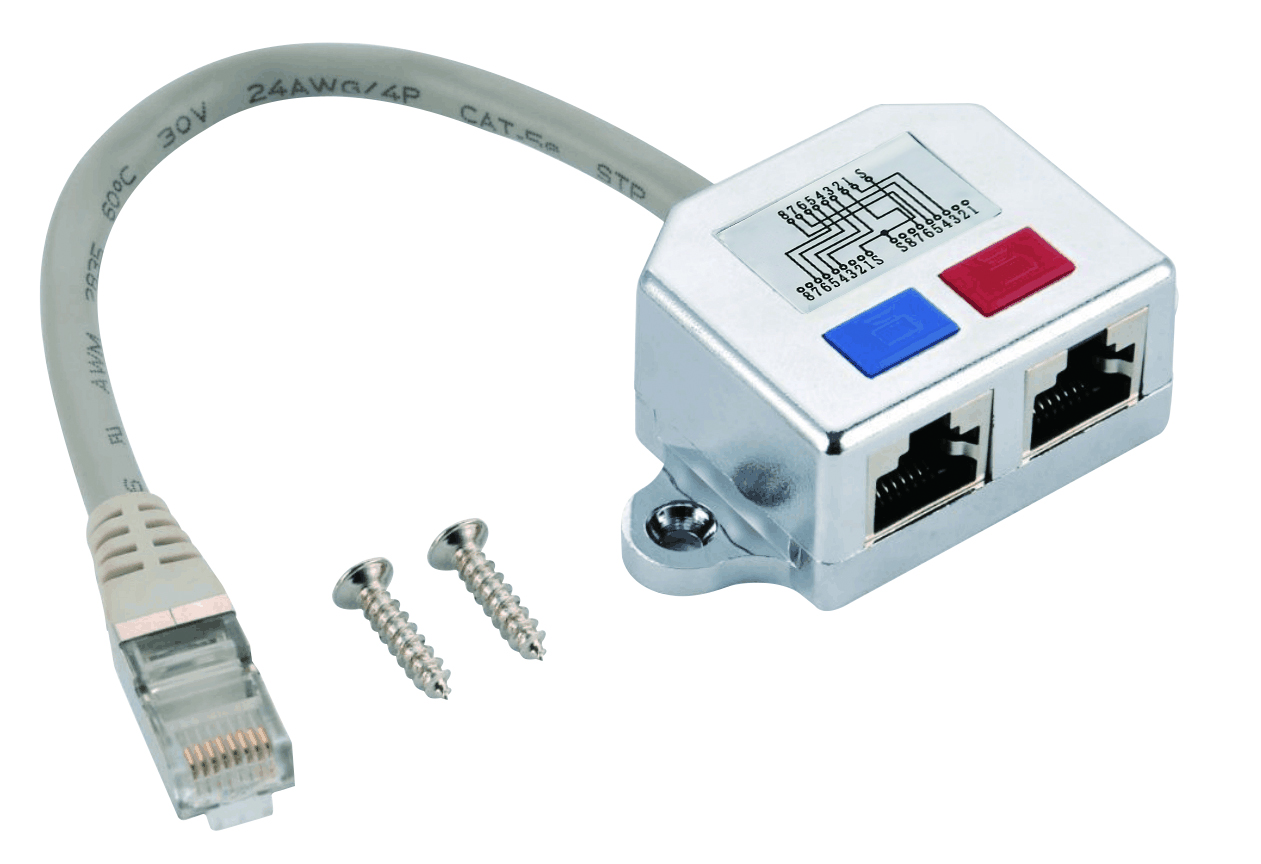 helos T-Adapter Cat 5e ISDN/ISDN Cable-Sharing Adapter 0,15m helos T-Adapter Cat 5e ISDN/ISDN Cable-Sharing Adapter 0,15m