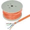 helos Cat.7 Verlegekabel AWG 23 LSZH 1000MHz CPR Dca 500m Trommel orange Anschlüsse: 2x RJ45 Buchse , werkzeuglose Montage , vergoldete Kontakte , Gehäuse aus hochwertiger Zinklegierung , vollgeschirmt , PoE, PoE+ , Farbe: silber