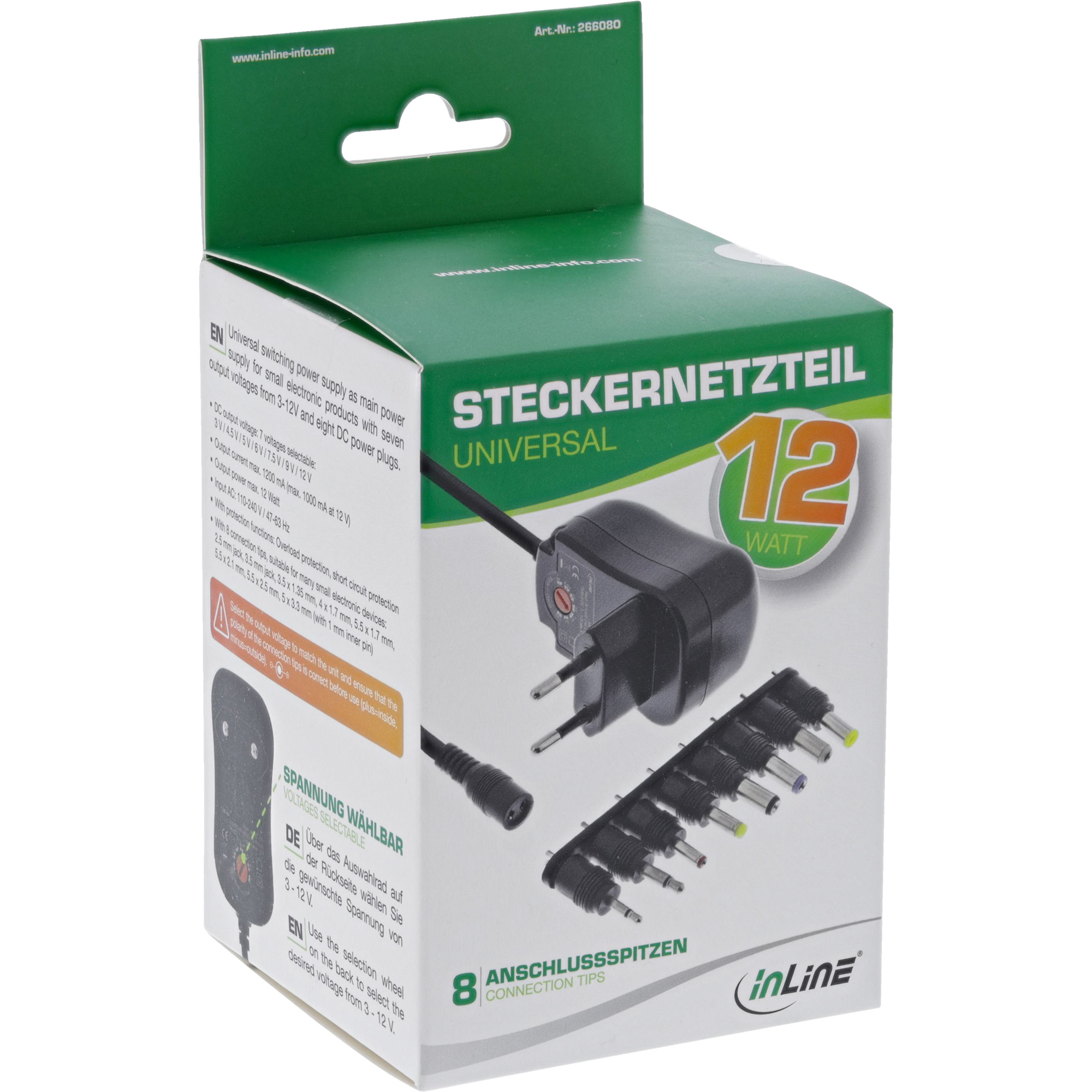 InLine® Universal Steckernetzteil 12W, 110-240V auf 3-12V, max. 1200mA InLine® Universal Steckernetzteil 12W, 110-240V auf 3-12V, max. 1200mA – Bild 5