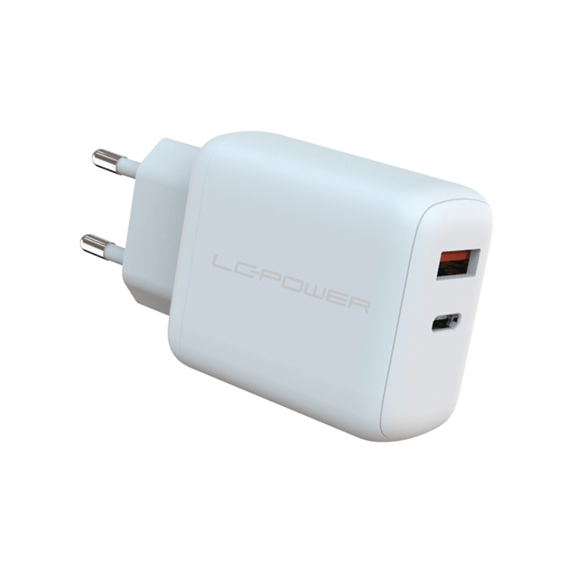 LC-Power LC-GAN-45, USB-Netzteil GaN, 1x USB-C, 1x USB-A, 45W, weiß LC-Power LC-GAN-45, USB-Netzteil GaN, 1x USB-C, 1x USB-A, 45W, weiß