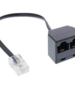 InLine® ISDN Verteiler 1x RJ45 St an 2x RJ45 Bu, (8P4C) mit 15cm Kabel, ohne Endwiderstände