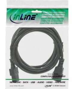 Alternative view of InLine® Kaltgeräteverlängerung, C13 auf C14, 3m, schwarz