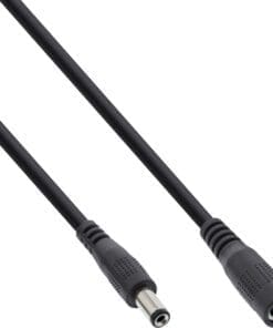 InLine® DC Verlängerungskabel, DC Stecker/Buchse 5,5x2,1mm, schwarz, 1m