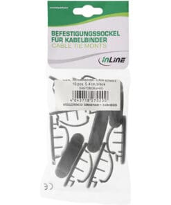 10er Pack InLine® Kabelmanager, mit Klebesockel, 5,4cm, schwarz, schwarz – Bild 3
