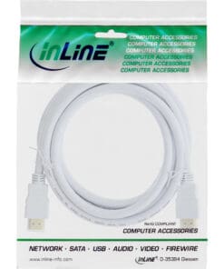 Alternative view of InLine® HDMI Kabel, HDMI-High Speed mit Ethernet, Premium, Stecker / weiß / gold, 1,5m, weiß