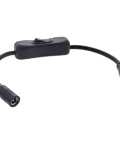 InLine® DC Kabel mit Schalter, DC ST/BU 5,5x2,1mm, AWG 18, schwarz, 0,20m