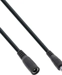 InLine® DC Verlängerungskabel, DC Stecker/Buchse 5,5x2,1mm, AWG 18, schwarz, 2m