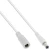 InLine® DC Verlängerungskabel, DC Stecker/Buchse 5,5x2,5mm, AWG 18, weiß, 5m