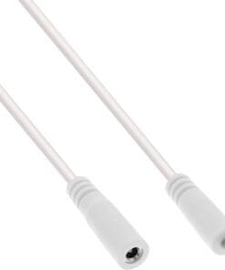 InLine® DC Verlängerungskabel, DC Stecker/Buchse 3,5x1,35mm, AWG 18, weiß, 2m
