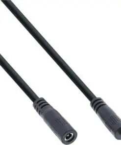 InLine® DC Verlängerungskabel, DC Stecker/Buchse 3,5x1,35mm, AWG 18, schwarz, 5m