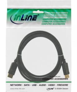 Alternative view of InLine® DisplayPort Kabel, schwarz, vergoldete Kontakte, 5m, schwarz