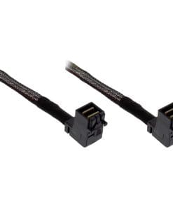 InLine® Mini-SAS HD Kabel, SFF-8643 zu SFF-8643, beidseitig gewinkelt, mit Sideband, 0,5m, schwarz