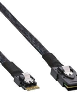 InLine® Slim SAS Kabel, SFF-8654 zu Mini SAS SFF-8087, 12Gb/s, 1m